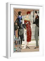 Two Ladies in Outfits by Paul Poiret-null-Framed Art Print