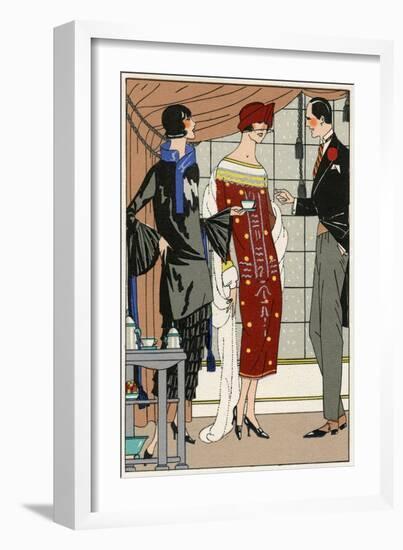 Two Ladies in Outfits by Paul Poiret-null-Framed Art Print