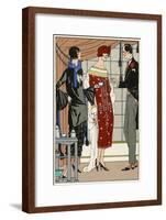Two Ladies in Outfits by Paul Poiret-null-Framed Art Print