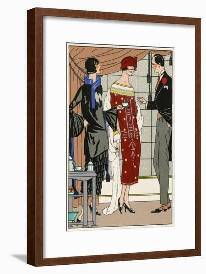 Two Ladies in Outfits by Paul Poiret-null-Framed Art Print