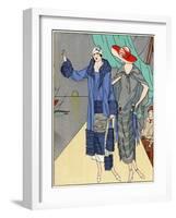 Two Ladies in Outfits by Philippe Et Gaston and Beer-null-Framed Art Print