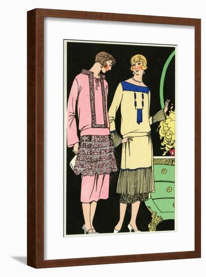 Two Ladies in Outfits by Philippe Et Gaston and Bernard-null-Framed Art Print