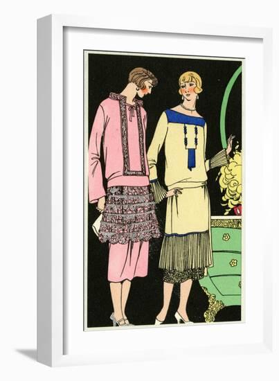 Two Ladies in Outfits by Philippe Et Gaston and Bernard-null-Framed Art Print