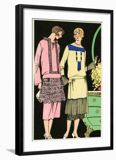 Two Ladies in Outfits by Philippe Et Gaston and Bernard-null-Framed Art Print