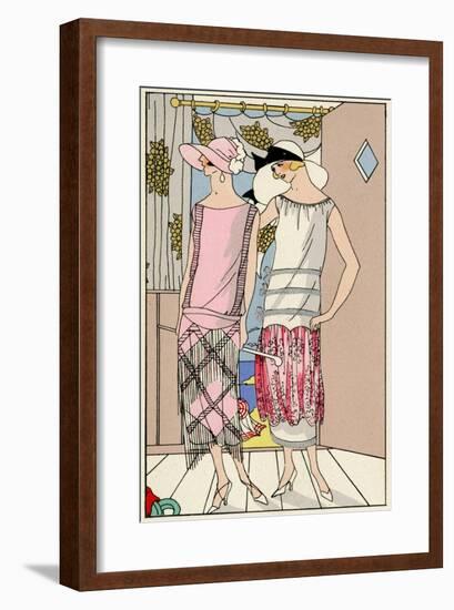 Two Ladies in Outfits by Philippe Et Gaston and Bernard-null-Framed Art Print