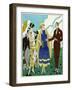 Two Ladies in Outfits by Philippe Et Gaston and Drecoll-null-Framed Art Print