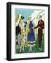 Two Ladies in Outfits by Philippe Et Gaston and Drecoll-null-Framed Art Print