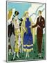 Two Ladies in Outfits by Philippe Et Gaston and Drecoll-null-Mounted Art Print