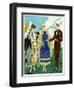 Two Ladies in Outfits by Philippe Et Gaston and Drecoll-null-Framed Art Print