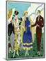 Two Ladies in Outfits by Philippe Et Gaston and Drecoll-null-Mounted Art Print