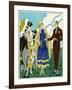 Two Ladies in Outfits by Philippe Et Gaston and Drecoll-null-Framed Art Print