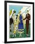 Two Ladies in Outfits by Philippe Et Gaston and Drecoll-null-Framed Art Print