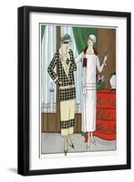 Two Ladies in Outfits by Premet-null-Framed Art Print