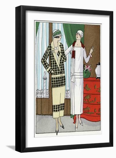 Two Ladies in Outfits by Premet-null-Framed Art Print