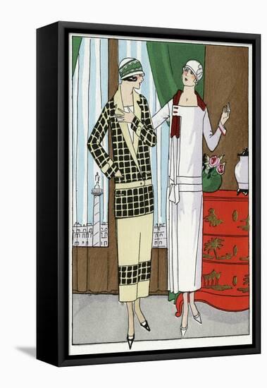 Two Ladies in Outfits by Premet-null-Framed Stretched Canvas