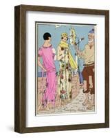 Two Ladies in Summer Outfits by Bernard-null-Framed Art Print