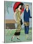 Two Ladies in Summer Outfits by Doucet and Jenny-null-Stretched Canvas