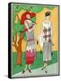 Two Ladies in Summer Outfits by Martial Et Armand-null-Framed Stretched Canvas