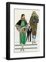 Two Ladies in Winter Outfits by Bernard and Doeuillet-null-Framed Art Print