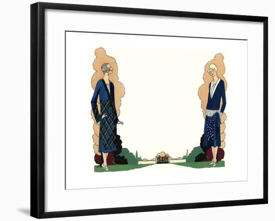 Two Ladies in Winter Outfits by Premet and Worth-null-Framed Giclee Print