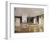 Two Ladies Play in an Elegant Billiard-Room-null-Framed Photographic Print