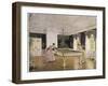 Two Ladies Play in an Elegant Billiard-Room-null-Framed Premium Photographic Print