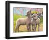 Two Lambs Eating Blossom-Van Der Syde-Framed Giclee Print