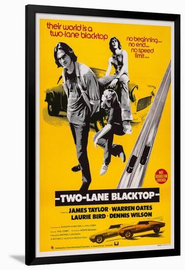 Two-Lane Blacktop, James Taylor, Laurie Bird, Dennis Wilson, 1971-null-Framed Poster