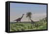 Two Large Brachiosaurus Grazing on a Tall Tree-null-Framed Stretched Canvas