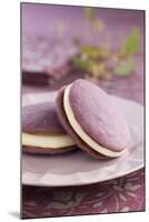 Two Lavender Whoopie Pies on a Plate-Lew Robertson-Mounted Photographic Print