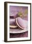 Two Lavender Whoopie Pies on a Plate-Lew Robertson-Framed Photographic Print