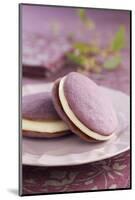 Two Lavender Whoopie Pies on a Plate-Lew Robertson-Mounted Photographic Print