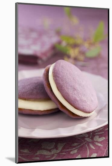 Two Lavender Whoopie Pies on a Plate-Lew Robertson-Mounted Photographic Print