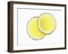 Two Lemon Slices in Water with Air Bubbles-Kröger & Gross-Framed Photographic Print