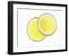 Two Lemon Slices in Water with Air Bubbles-Kröger & Gross-Framed Photographic Print