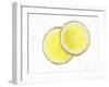 Two Lemon Slices in Water with Air Bubbles-Kröger & Gross-Framed Photographic Print