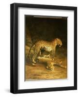 Two Leopards Lying in the Exeter Exchange, 1808-Jacques-Laurent Agasse-Framed Giclee Print