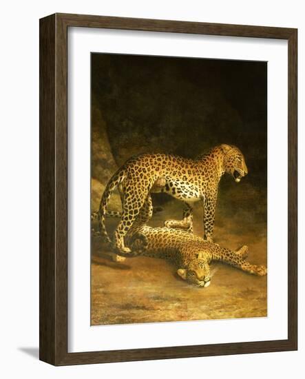 Two Leopards Lying in the Exeter Exchange, 1808-Jacques-Laurent Agasse-Framed Giclee Print