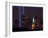 Two Light Beams Illuminate the Sky-null-Framed Premium Photographic Print