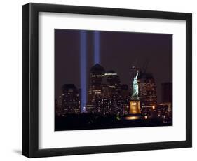 Two Light Beams Illuminate the Sky-null-Framed Photographic Print