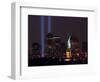 Two Light Beams Illuminate the Sky-null-Framed Photographic Print