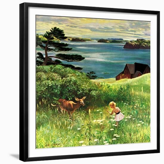 "Two Little Dears", August 25, 1956-John Clymer-Framed Giclee Print