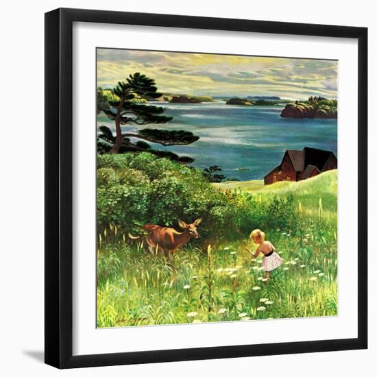 "Two Little Dears", August 25, 1956-John Clymer-Framed Giclee Print