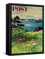 "Two Little Dears" Saturday Evening Post Cover, August 25, 1956-John Clymer-Framed Stretched Canvas