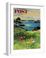 "Two Little Dears" Saturday Evening Post Cover, August 25, 1956-John Clymer-Framed Giclee Print