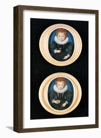 Two Little Girls, 1590-Isaac Oliver-Framed Giclee Print