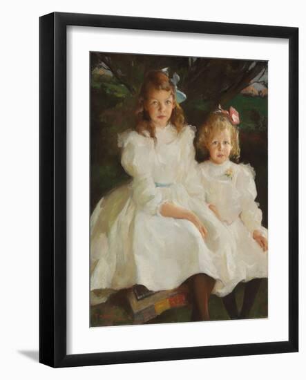 Two Little Girls, 1903 (Oil on Canvas)-Frank Weston Benson-Framed Giclee Print