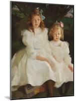 Two Little Girls, 1903 (Oil on Canvas)-Frank Weston Benson-Mounted Giclee Print