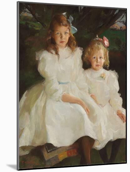 Two Little Girls, 1903 (Oil on Canvas)-Frank Weston Benson-Mounted Giclee Print