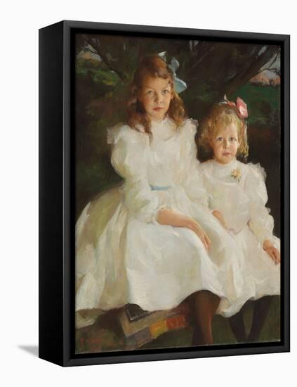 Two Little Girls, 1903 (Oil on Canvas)-Frank Weston Benson-Framed Stretched Canvas